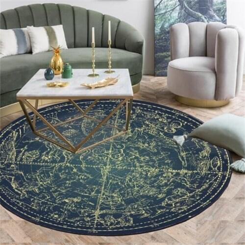 New Round Carpet Constellation Astrolabe Printed Soft Carpets Living Room Anti-slip Rug Chair Floor Mat for Home Decor Kids Room