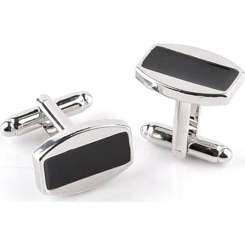 One pair fashion 1.9cm black enamel French style cuff link fit shirt/suit unisex cufflinks xyc229