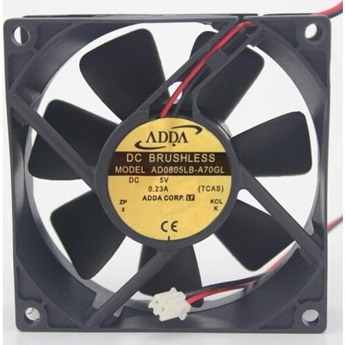 ADDA AD0805LB-A70GL DC 5V 0.23A 80X80X25mm 2-wire Server Cooling Fan