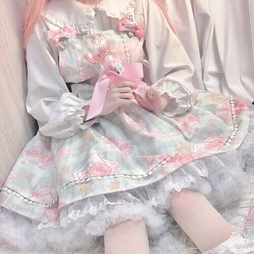 Original lolita black sweet cute Japanese Lolita strap dress