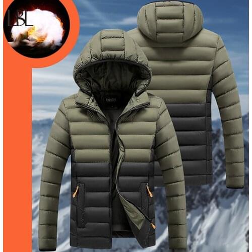 Winter Parka Men Cotton Windbreak Thick Warm Windproof Coats Male Military Hooded Jackets Mens Patchwork Slim Fit Padded Outwear