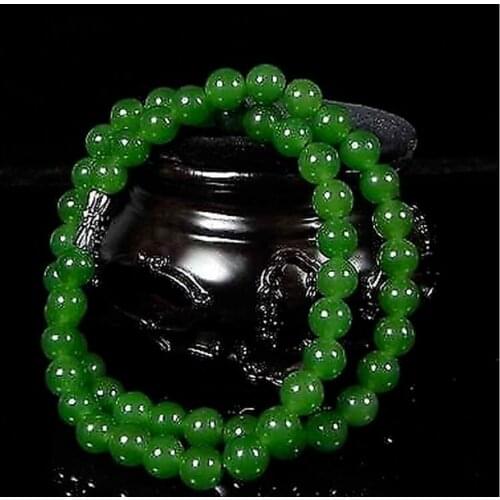 Genuine Natural Green Beads Necklace Chinese Jadeite Jewelry Fashion Charm Accessories Lucky Amulet Gifts for Women Her Men