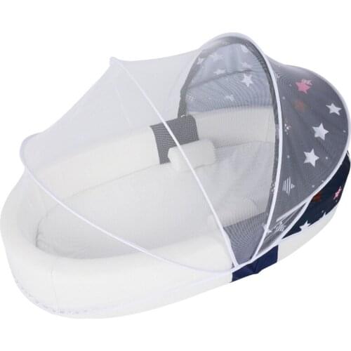 New Baby Bed Portable Baby Nest Bed Travel Sun Protection Mosquito Net With Bassinet Foldable Breathable Infant Sleeping Basket