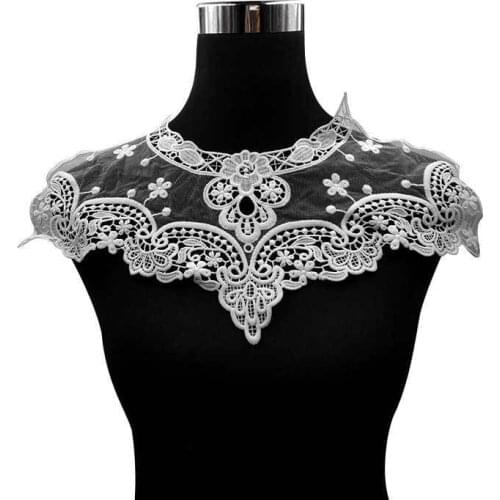 Luxury Embroidery Sewing Venise Lace And Guipure 3d Flowers Fabric Neckline Collar Trims Appliques Scrapbooking Dress Decoration