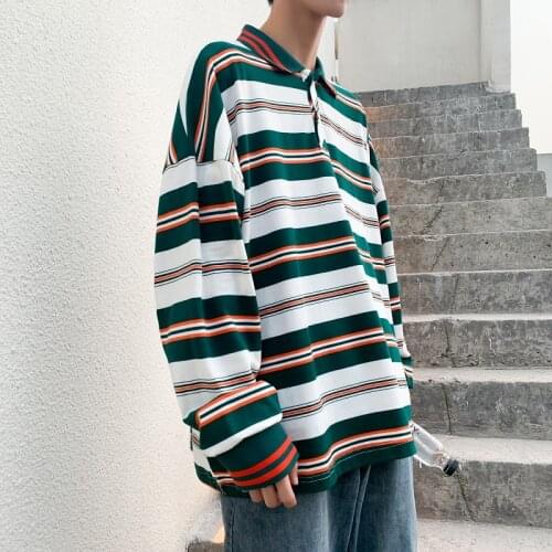 Men Polo Shirt Mens Casual Cotton Male Oversized Top Tees 2020 Autumn Long Sleeve Turn-down Collar Loose Polo Shirts