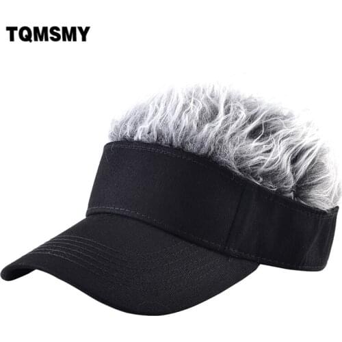 TQMSMY Streetwear Wig Baseball Caps Men Snapback Hip Hop Hats With Faux Hair Outdoor Casual Sport Visor Caps Casquette TME163