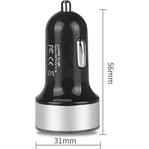 Dual USB car charger 2 port Cigarette Lighter Adapter Charger USB Power Adapter For all smart phones 3.1A 5V
