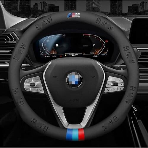 Cow Leather Car Steering Wheel Cover All Season Fur Cow Leather For X1 X2 X3 X4 X5 G01 G02 G20 G30 F87 M2 F80 M3 F82 M4 M5 M6