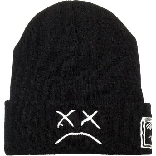 Embroidery Lil Peep Knitted Beanies Hats Men Women Skullies Soft Elastic Sport Cap Solid Winter Warm Ski Hats Swanowing