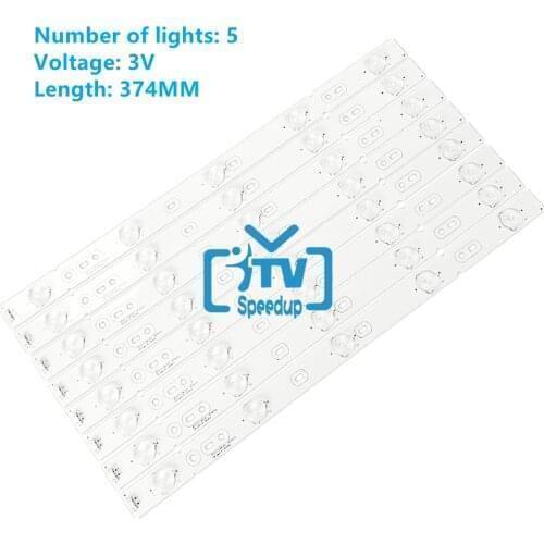 1Set=8PCS LED Backlight strip 5 Lamp SH39QBE9H44067200335 For toshiba Dl3975 Dl3975i(a) Dl3975i 374mm