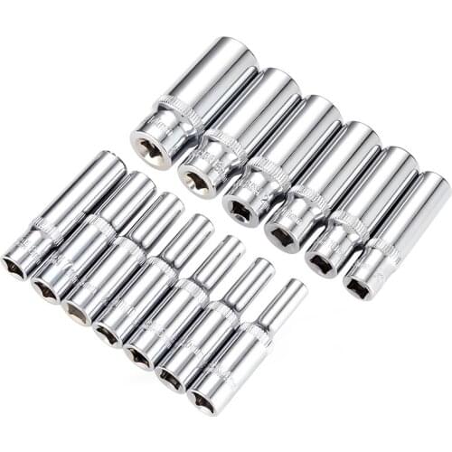 13pcs Lengthen 1/4" Hex Ratchets Extension Sleeve Bar Socket Adapter Drive Wrench Spanner Converter Tool 6-14MM Universal Joint