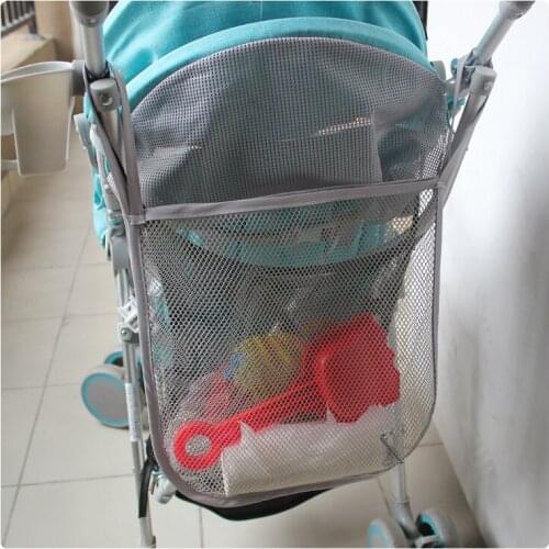 30*30cm Baby Stroller Storage Mesh Bag Accessories Black Trolley Net Pocket Bottle Diaper Storage Organizer Bag Holder