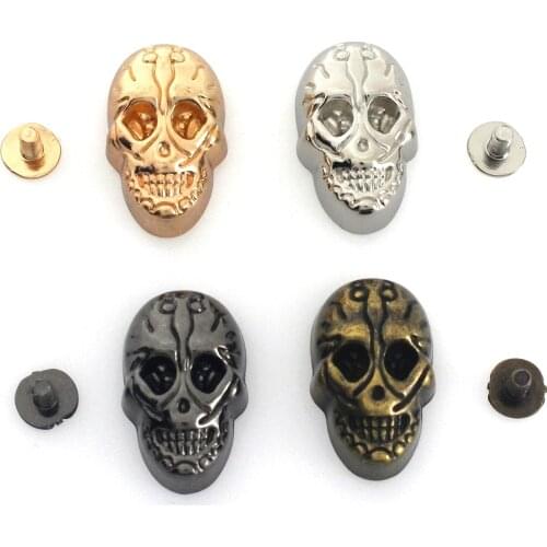 5pcs Metal Gothic Skull Ghost Rivets Screwback Conchos Punk Studs Leather Craft Bag Belt Garment Hat Shoes Decor DIY