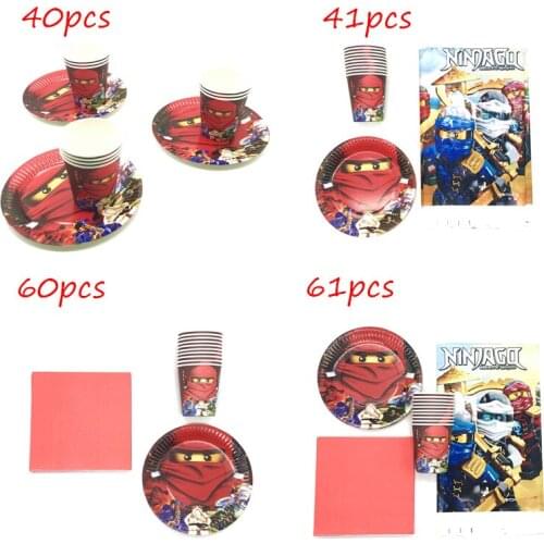 61 pcs/lot Legao Ninjagoing Birthday Party Decorations Supplies Kids Favor Wedding Baby Shower Decoration Cup Plate Napkin Sets