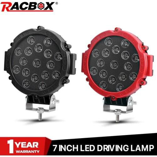 7 inch LED Work Light Auto Driving Lamp Flood Beam 6000K White Light Super Bright 12V-24V For Auto Off-road ATV UTV UTE SUV Boat