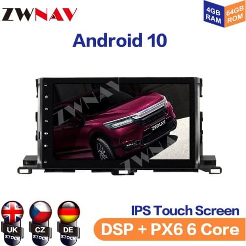 Android 10 DSP Car GPS Navigation Multimedia Player For Toyota Highlander 2015 2016 2017 Auto Stereo Video Radio No DVD Player
