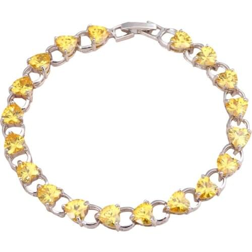 Friendship Bracelets Top quality Yellow Zirconia Silver filled Health Nickel & Lead free Fashion jewelry Charm Bracelets TBS760A