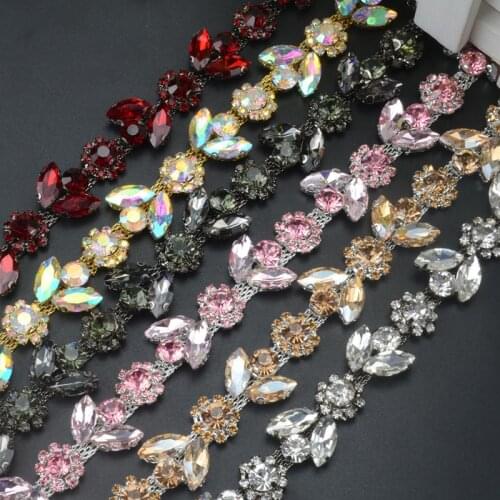 Rhinestone Chain Plum Diamond Trim Clothing Horse Eye Shape Crystal Cup Chain All-Match Diy Accessories Sew On Bags Shoes