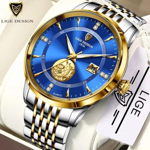 LIGE Top Brand Luxury Fashion Diver Watch Men 30ATM orologio da polso impermeabile orologio sportivo orologio da polso al quarzo