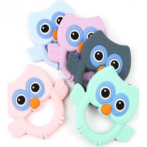15Pcs/lot Baby Silicone Lovely Cartoon Owl Multi-color Molars Cartoon Hand-toothed Teether Soothing Infant Kids Care