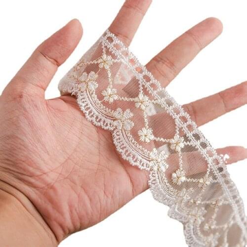 5cm bilateral transparent net platinum embroidery lace, clothing toys, home textiles and decorative accessories