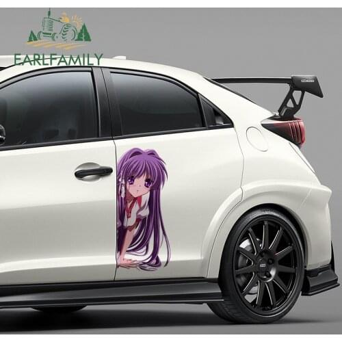 EARLFAMILY 43cm x 19.2cm For Anime Car Stickers Sunscreen Fine Decal Car Assessoires Motorcycle Vinyl Material For JDM SUV RV