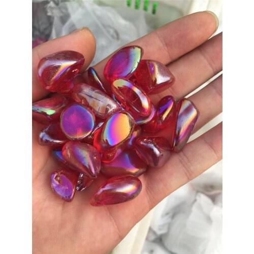500g electroplated red crystal irregular crushed stone grains, fish tank decoration garden decoration