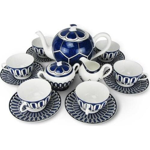 Ceramic Mug With Pot Coffee Mug Tea Cup Set Bone China Teapot Christmas Gift Cup&Saucer Milk Sugar Pot Drink-ware Set 15pcs/Set