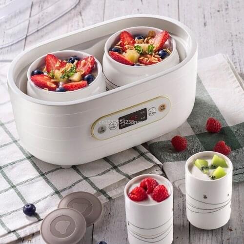 Ceramics Yogurt Maker frozen yogurt machine Natto/Rice Wine maker 3D heating with 2 liners & 6 ceramics cups