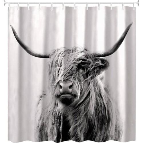 Shower Curtain set,Portrait of a Highland Cow 71 x 71inch