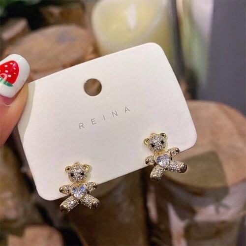 Korean Exquisite Zircon Asymmetric Stud Earring Wild Circle Geometric Earrings for Women Brincos Fashion Jewelry