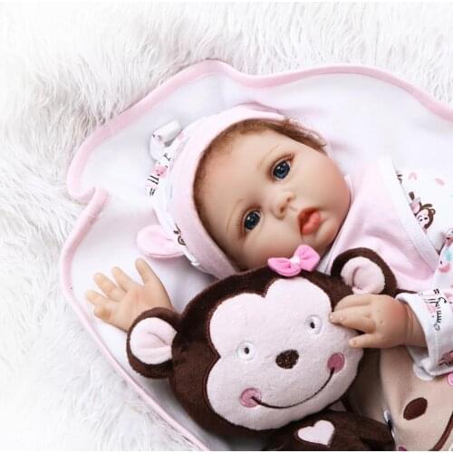 NPKCOLLECTION 55cm Soft Silicone Reborn Baby Doll Toy Lifelike For Girl Soft Cloth Body 22" Newborn Girls Doll Birthday Gifts