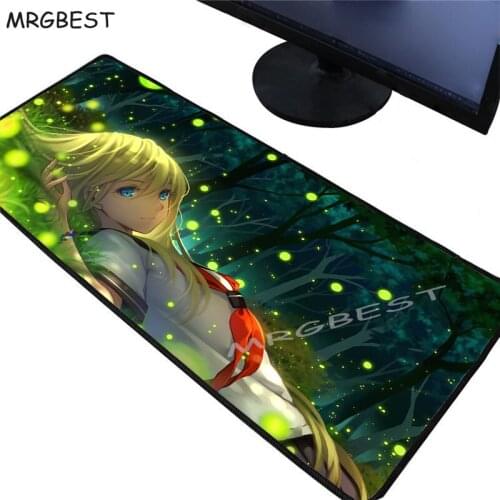 MRGBEST Anime Cute Girl Student Mouse Pad XL Large Game Mouse Pad for Player Durable Lockedge Washable Otaku Computer Desk Pad L