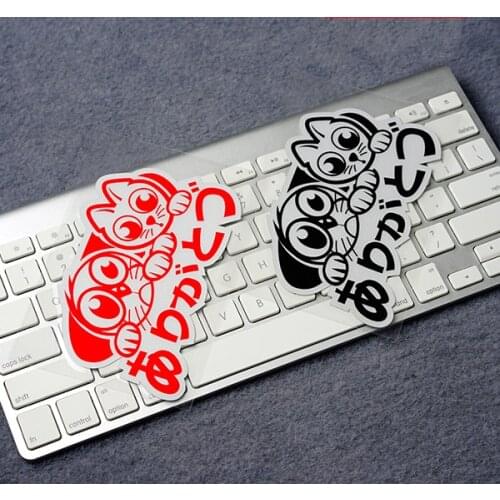 Car Stickers Graphic Japan Lucky Cat Mascot Automobile Body Decal Motorbike Bicycle guitar keyboard Decals
