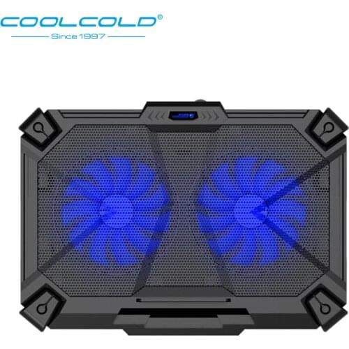 COOLCOLD Laptop Cooler 2 USB Ports And 2 Cooling Fan Laptop Cooling Pad Stand For 11-17 inch Adjustable Laptop Computer Stand