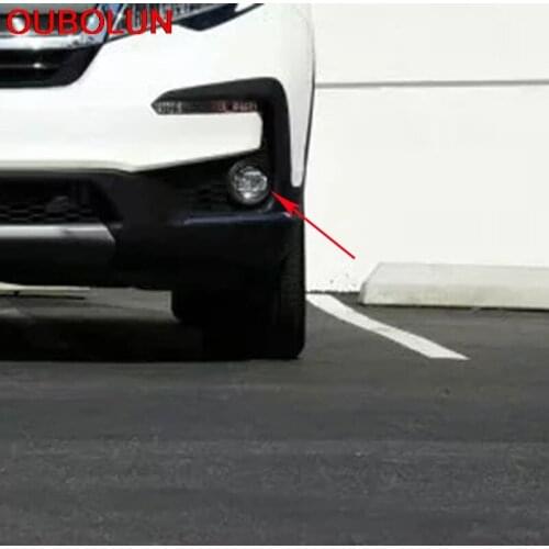 OUBOLUN For Honda Pilot 2019 Front Foglight Head Fog Lamp Light Frame Moulding Cover Trim Moulding Exterior Accessories ABS