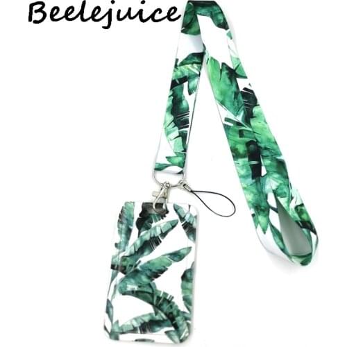 Banana Green Leaves Lanyard Neck Strap Art Anime Fashion Lanyards Bus ID Name Work Card Holder Accessories Decorations Kids Gift