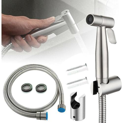 2020 New Stainless Steel Toilet Hand Held Bidet Faucet Sprayer Sprayer Gun Toilet Spray For Bathroom Self Cleaning Shower Head