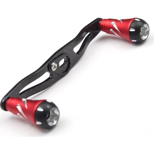 KAWA New Model Carbon Fiber Fishing Reel Handle for Baitcasting , Alluminum Alloy Knob, Hole size 8x5mm , 105mm Length