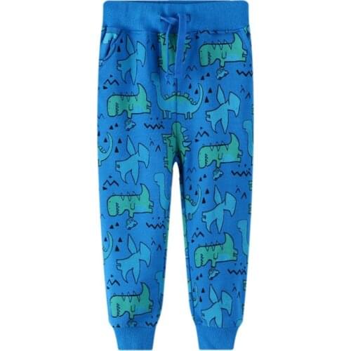 Dinosaur Boys Pants Cotton Trousers Child Clothes Character Cartoon Animals Print Kids Drawstring Sweatpants