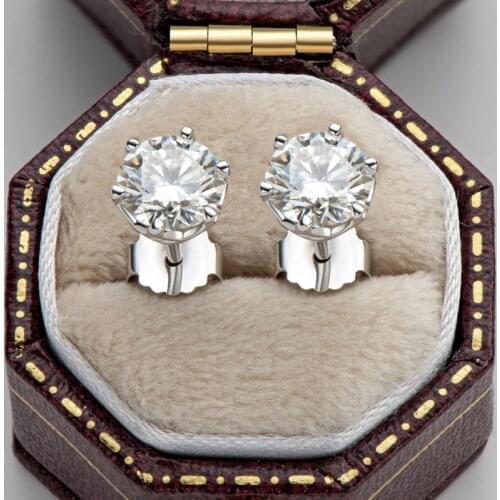 Lnngy Classic 925 Sterling Silver Earrings 0.5/1ct F color for Moissanite Diamond Stud Earrings for Women Earring Lady Gifts