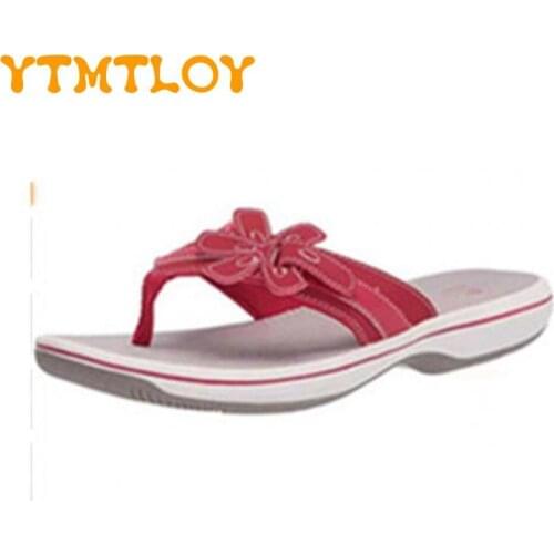 Europe And The United States 2021 Summer New Flip Flops Floral Womens Slippers Beach Light And Breathable Flip Flops 35-43