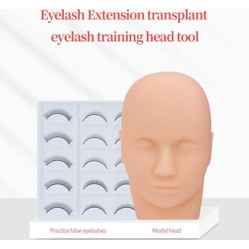 Practice False Eyelashes Silicone Mannequin Model Head Training Set Eyelash Extension Grafted Lashes for Beginners Teaching