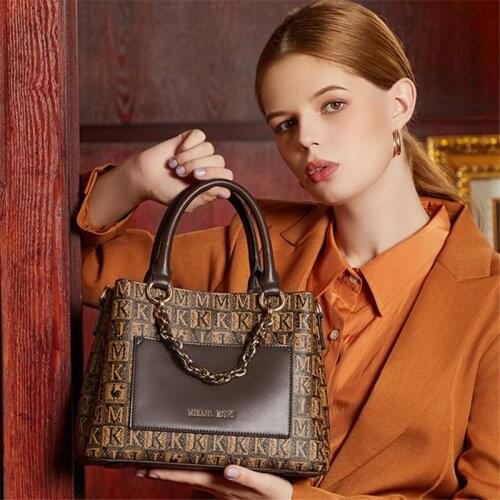 2021 Spring Fashion Retro Printed Handbag Top Quality All-match Shoulder Messenger Bag Genuine Leather Women Purse and Handbags