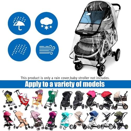 Waterproof Rain Baby Stroller Cover Transparent Windproof Raincoat For Baby Cart Zipper Baby Protection Stroller Accessory