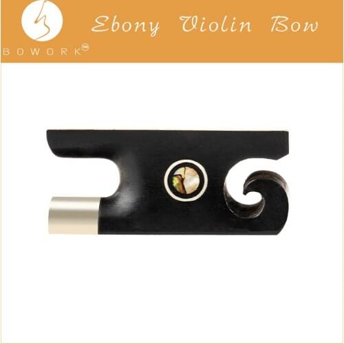 BOWORK High Grade Full Size Violin Bow Ebony Frog Violin Accessories for 4/4 Violin (Black)