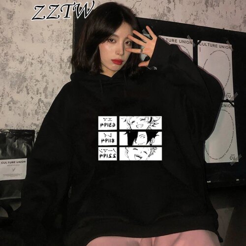 Hot Japan Anime Promise Neverland Hoodie women Harajuku Cartoon Hoodie streetwear long-sleeved graphic Hoodie loose Hoodie tops