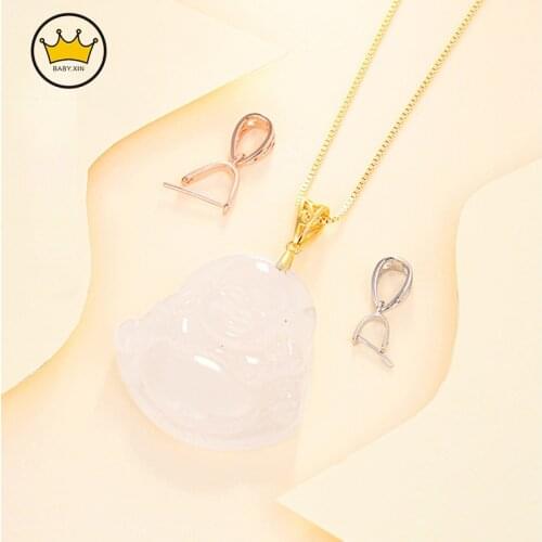 1 Piece S925 Silver Color Safe Buckle Clip Diy Beeswax Buckle Crystal Silver Clip Buckle Head Accessories Pendant Button