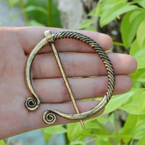 1Pcs Jewelry Ancient Bronze Color Buckles Brooch Buckle Clasp Cloak Pin Medieval Viking JEWELRY For Men Nordic Jewelry