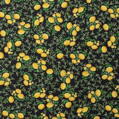 1 yard Cotton Woven Fabric for sewing pathwork, dress, cloth, bedding, hadmaking, small yellow flower (width=140cm)